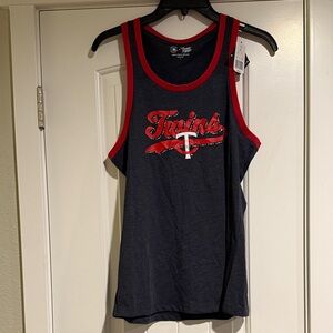 MLB Twins Navy and Red Tank Top